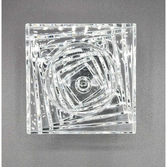 JG Durand Vintage Crystal Sculpture Candle Holder 2.25in x 4in 1980 Round Candle - Picture 9 of 11
